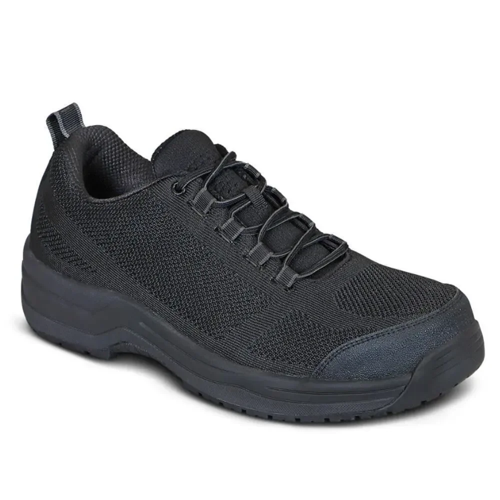 Orthofeet Men's Black Comp-Toe Orthopedic Cobalt Work Shoes Size 7.5